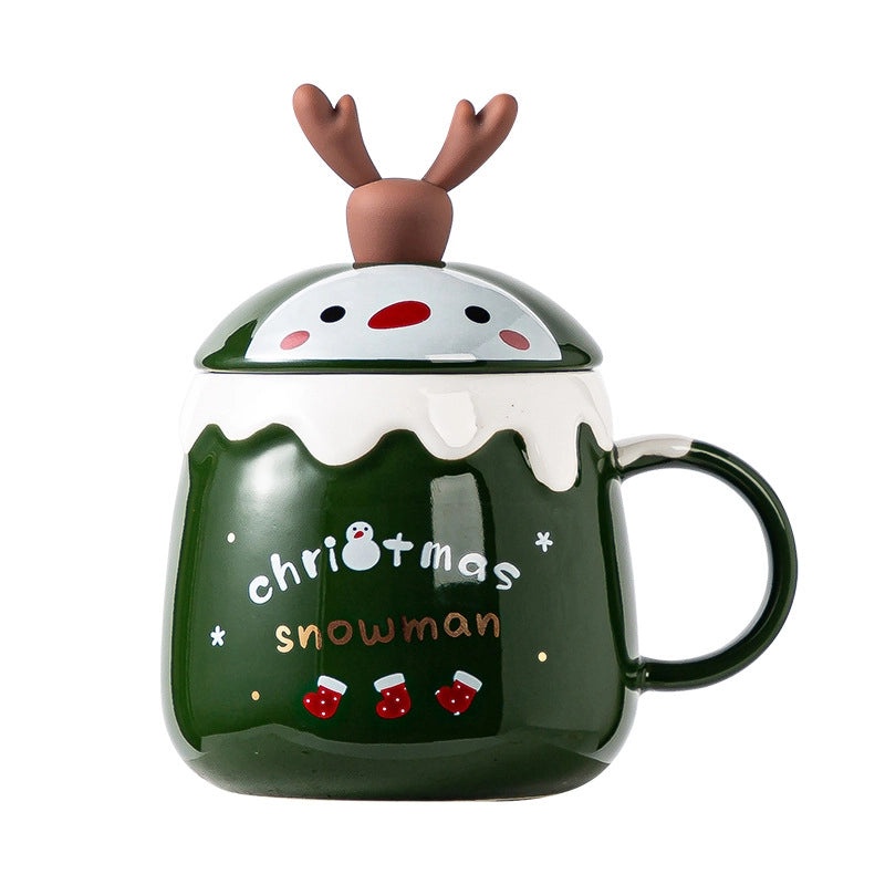 Christmas Cute Reindeer Ceramic Water Bottle 1 Piece|Home & Kitchen Accessories