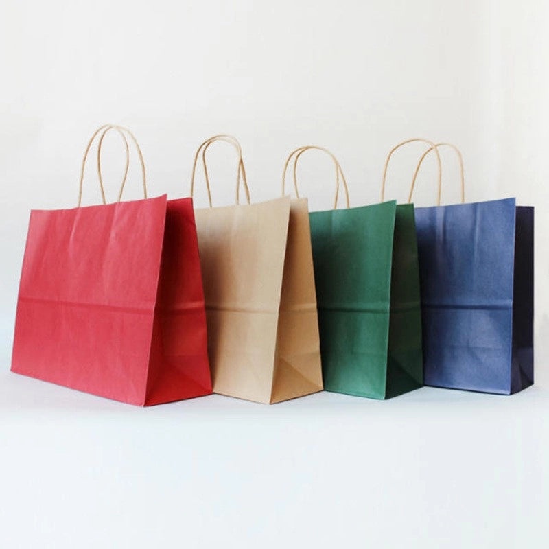 Simple Solid Color Paper Gift Bags for Holidays | Gift Packaging