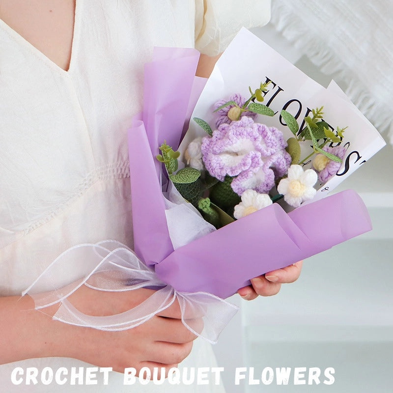 Artificial Sunflower, Rose, and Tulip Yarn Flowers Bouquet|Home Decor Artificial Flowers