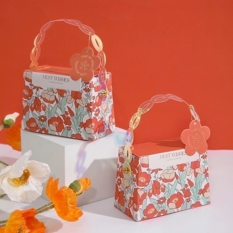 Valentine's Day Floral Paper Gift Bags for Weddings and Parties|Gift Bags & Packaging