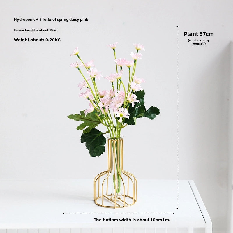 Nordic Artificial Flowers with Glass Vase Set | Home Decor