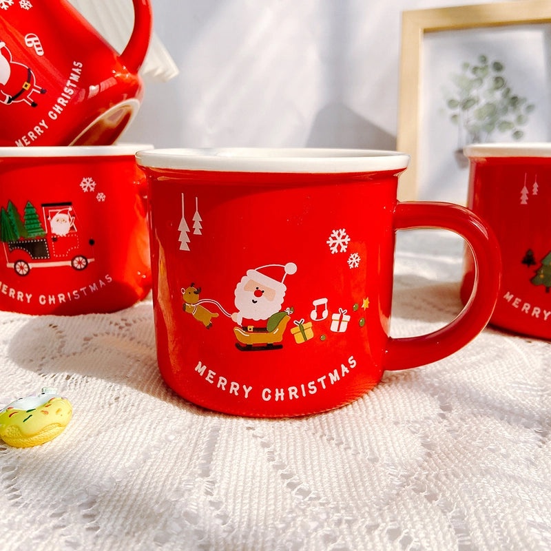 Festive Christmas Cartoon Ceramic Mug 1 Piece | Home & Kitchen>Mugs & Drinkware>Ceramic Mugs