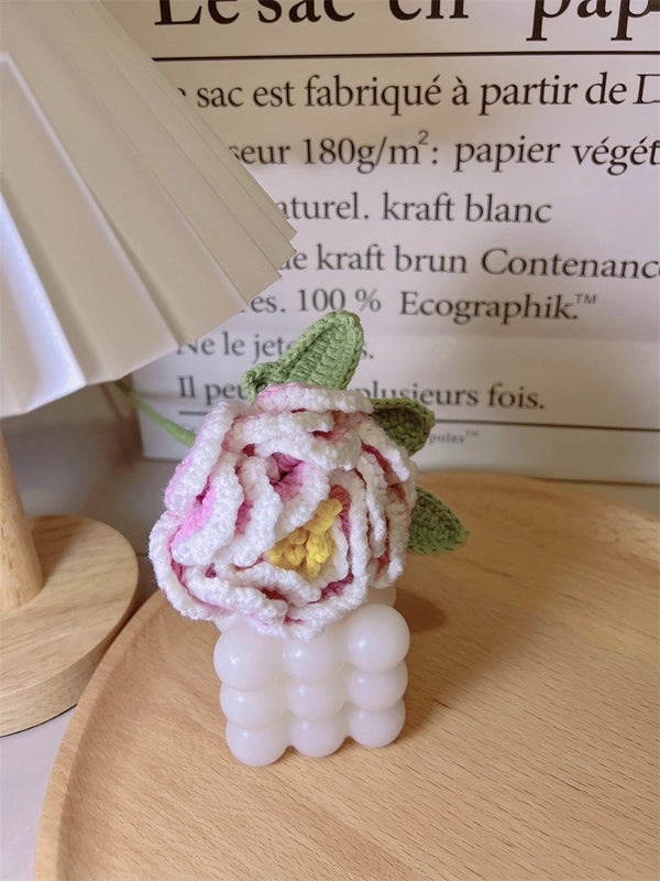 Peony Wool Hand-Woven DIY Artificial Flower Bouquet for Home Decor and Teacher's Day Gift | Home Decor & Gifts