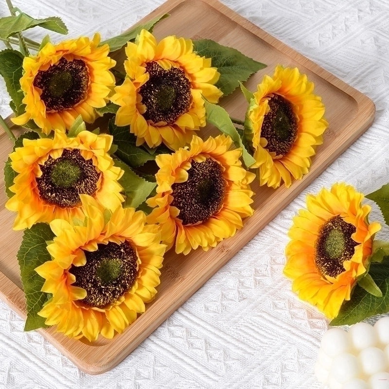 Retro Pastoral Sunflower Silk Flower Bouquet|Home Decor Artificial Flowers