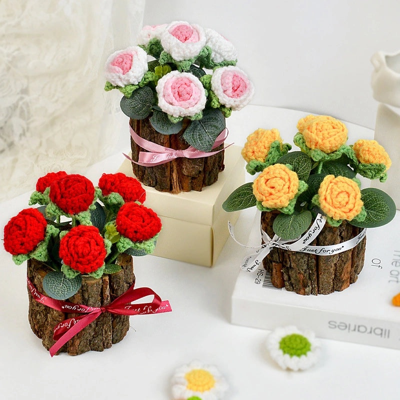 Elegant Minimalist Flower Yarn Ornaments for Home Decor|Home Decor