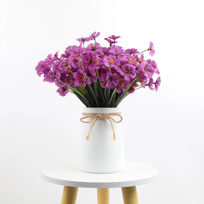 Artificial Plastic Water Grass Cloth Flower Five-Petal Violet for Outdoor Home Wedding Photography Decoration|Home Decor