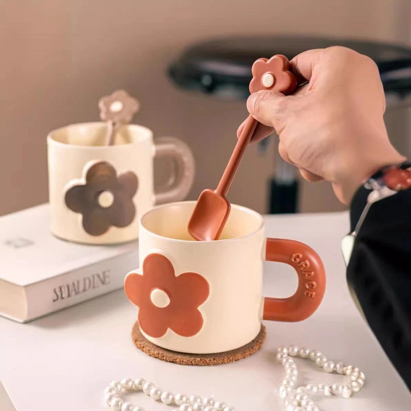 Charming Floral Ceramic Coffee Mug Single Piece|Home & Kitchen Mugs