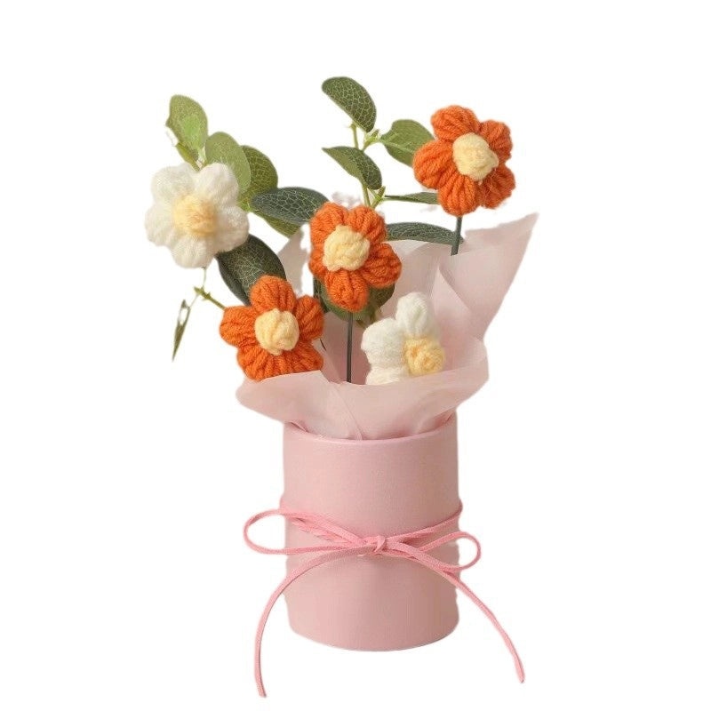 Handmade Pastoral Flower Yarn Artificial Blooms|Home Decor & Artificial Flowers