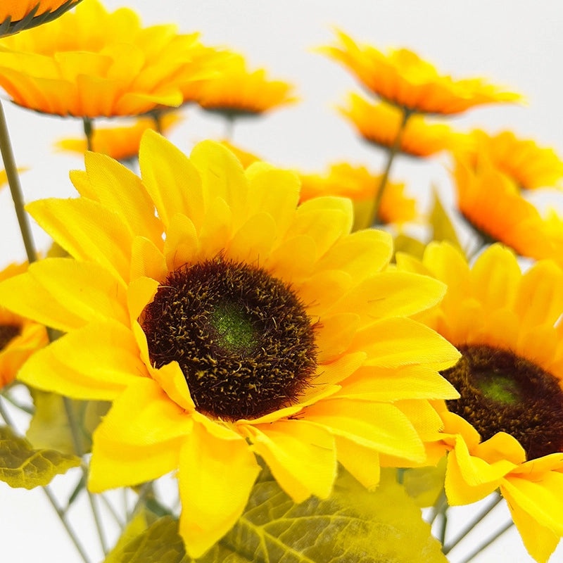 2 Pieces Artificial Sunflower Bouquet Fake Flower Photo Props Wedding Decoration Ornaments|Home Decor & Wedding Accessories