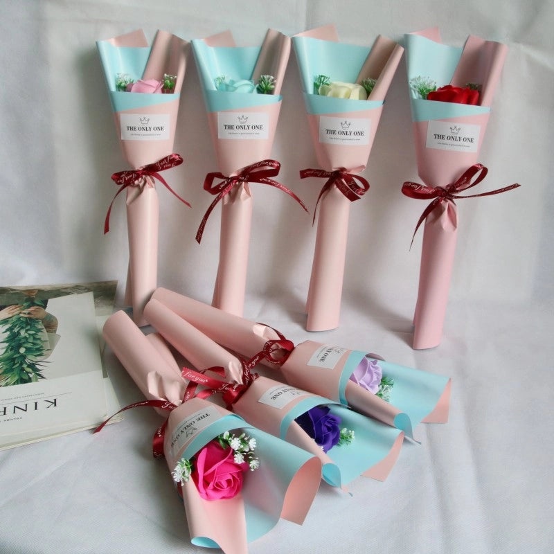 Elegant Minimalist Soap Flower Bouquet|Home Decor Artificial Flowers