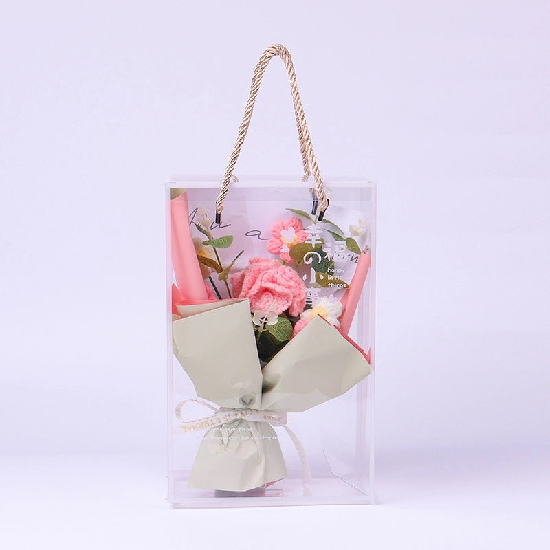 Artificial Sunflower, Rose, and Tulip Yarn Flowers Bouquet|Home Decor Artificial Flowers