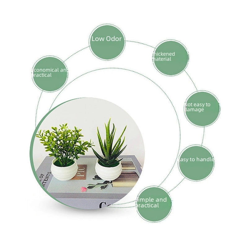 Artificial Succulent Aloe Plant Desktop Decoration Small Green Radish Pot|Home Decor