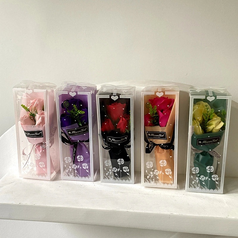 Romantic Carnation Rose Soap Flower Artificial Floral Arrangement|Home Decor Artificial Flowers