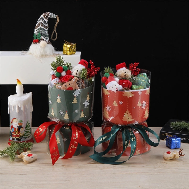 Festive Snowman and Reindeer Artificial Floral Arrangement|Holiday Decorations