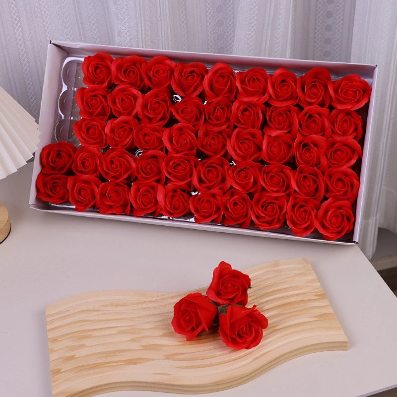 50 Pcs Valentine’s Day Rose Soap Flowers Romantic Classic Artificial Floral Decor|Home Decor Gifts