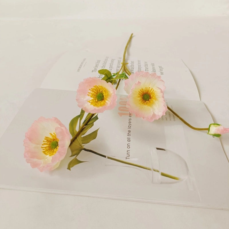 20 Pieces Yu Meiren Korean Style Artificial Poppy Flowers Small Decorative Ornaments for Photography Props|Home Decor & Artificial Flowers