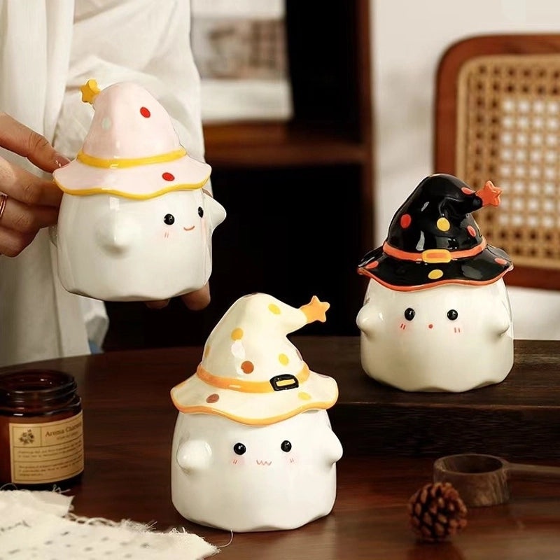 Spooky Halloween Ghost Ceramic Coffee Mug | Home & Kitchen Mugs