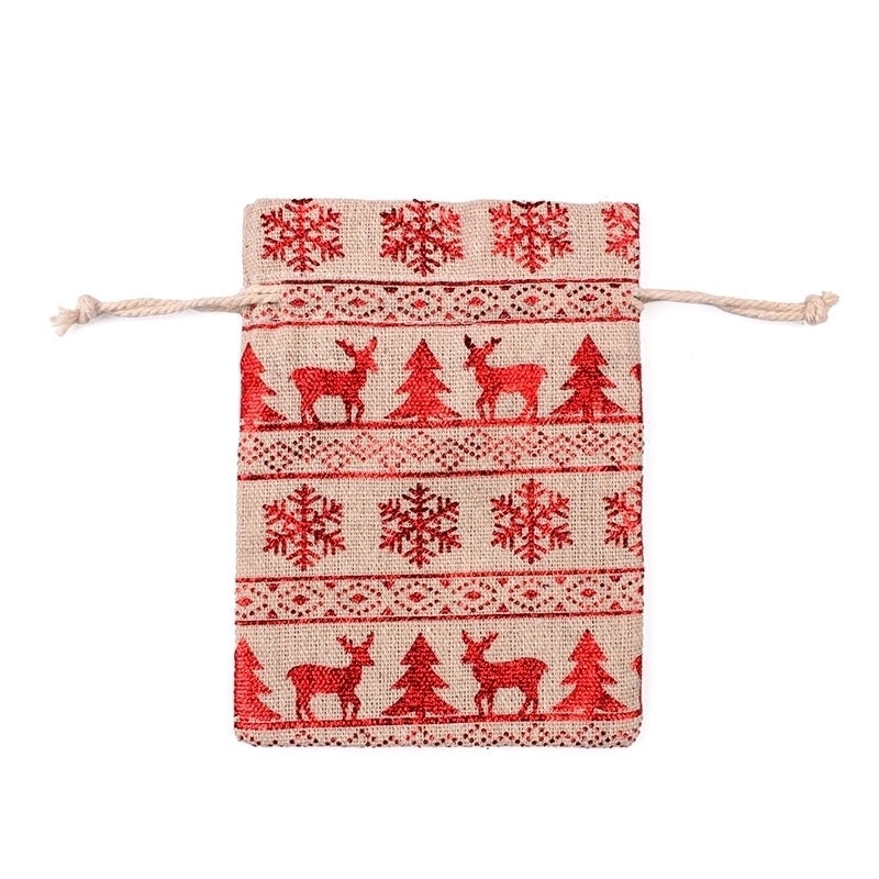 Festive Santa and Reindeer Holiday Gift Bags|Christmas Party Supplies