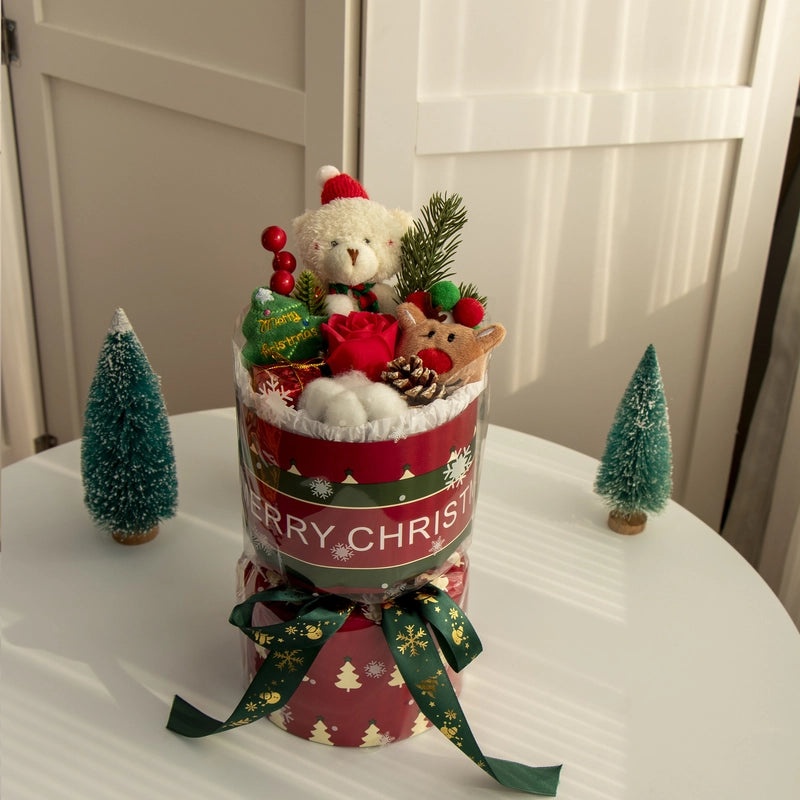 Christmas Bear Flower Arrangement|Home Decor