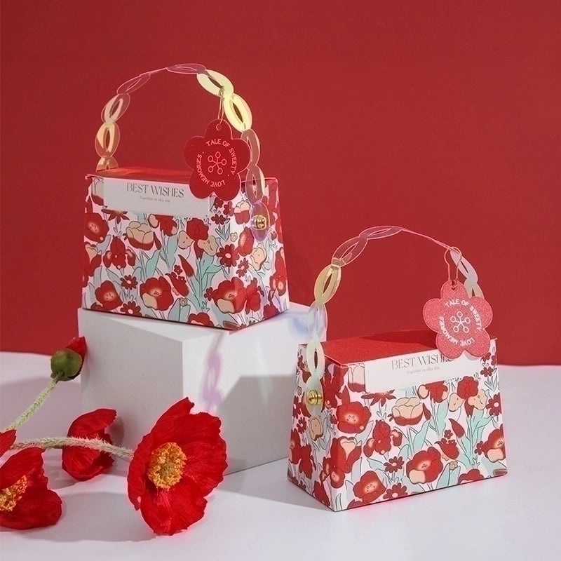 Valentine's Day Floral Paper Gift Bags for Weddings and Parties|Gift Bags & Packaging