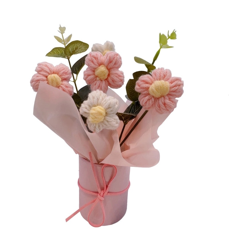 Valentine's Day Plush Flower Bouquet Cute Artificial Floral Gift|Home Decor & Gifts