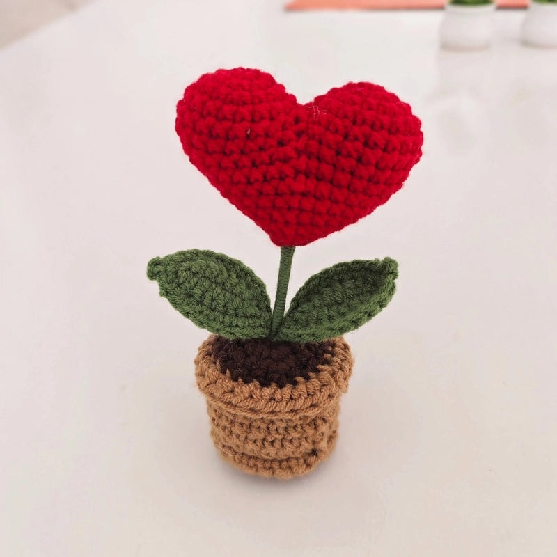 Delicate Heart Shaped Yarn Artificial Flowers for Home Decor|Home & Living Artificial Flowers