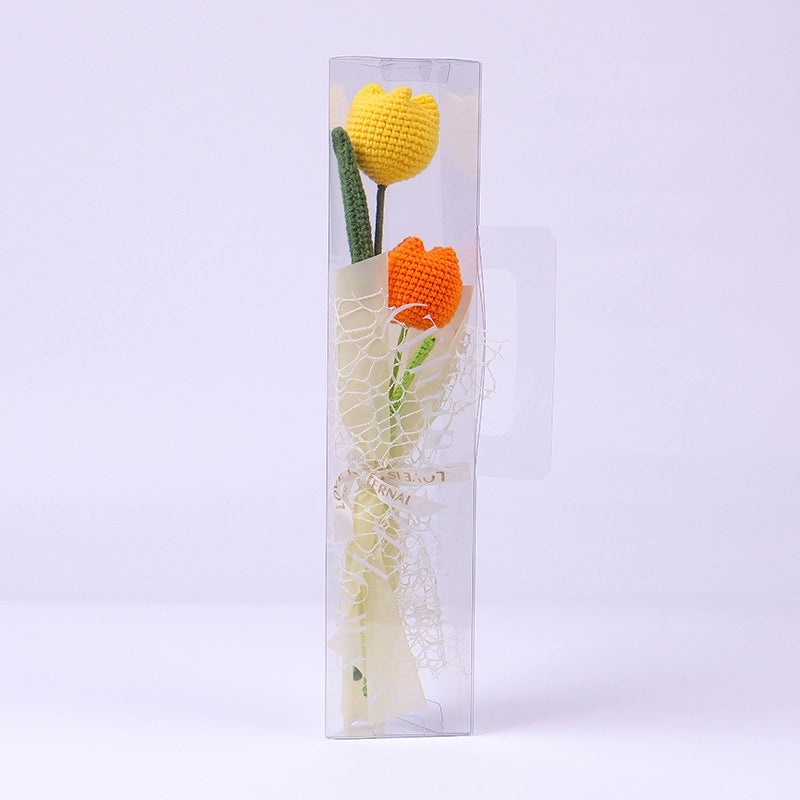 Artificial Sunflower, Rose, and Tulip Yarn Flowers Bouquet|Home Decor Artificial Flowers