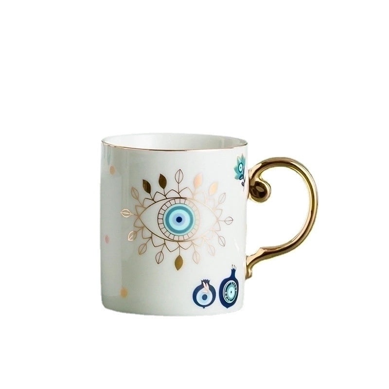 Vintage Floral Stripe Ceramic Coffee Mug | Home & Kitchen Tableware