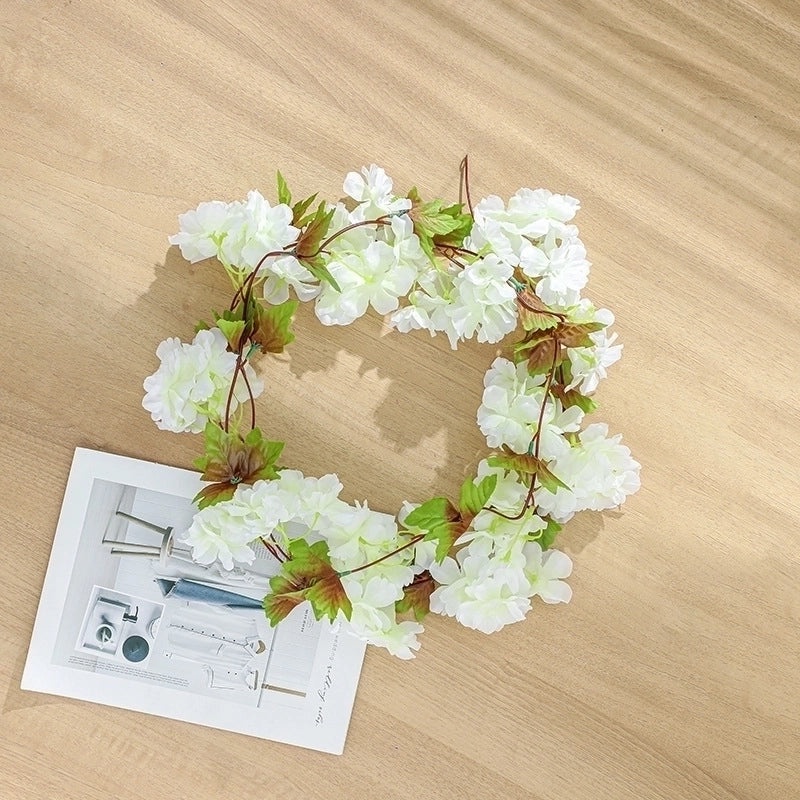 Silk Flower Wall Hanging Artificial Flower Vine Rattan Pipe Wedding Decoration for Home Celebration|Home Decor