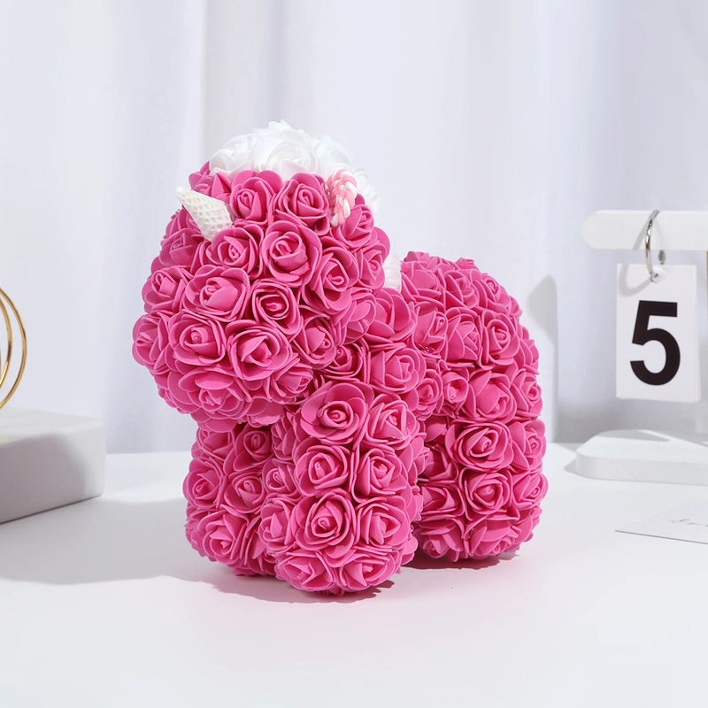 Elegant Lady Animal Preserved Fresh Flower Ornaments for Valentine's Day | Women's Accessories
