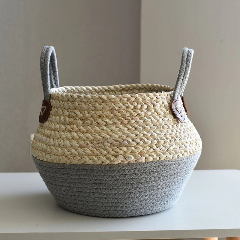 Vintage Plain Straw Basket Organizer|Home Storage & Organization