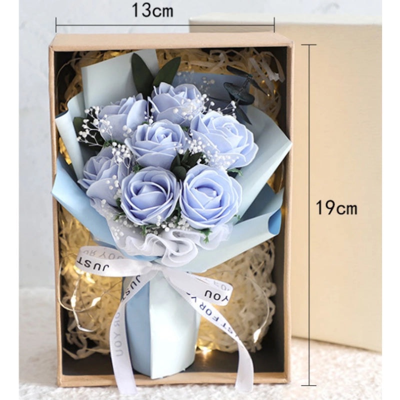 Romantic Vibrant Solid Soap Flower Bouquet Artificial Floral Decoration|Home Decor Artificial Flowers