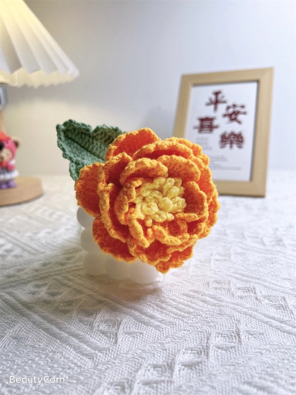 Peony Wool Hand-Woven DIY Artificial Flower Bouquet for Home Decor and Teacher's Day Gift | Home Decor & Gifts