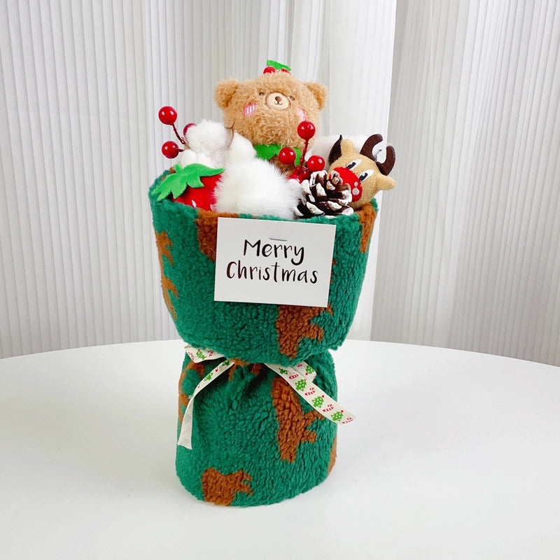 Christmas Bear with Letter Artificial Flowers Bouquet|Home Decor Gifts