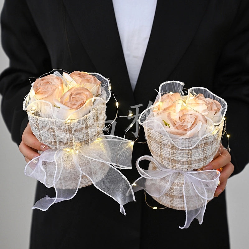 Elegant Valentine’s Day Artificial Flower Soap Gift for Women|Home Decor & Gifts