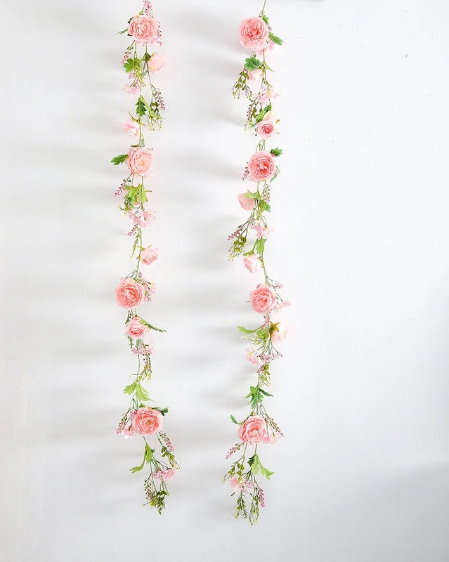 Artificial Rose Vine Garland for Air Conditioning Ducts Ceiling Decor Living Room Wall Plastic Winding Plant Vines|Home Decor Artificial Plants