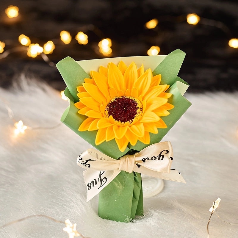 Valentine's Day Sunflower Soap Flower Bouquet | Artificial Flowers Gift | Home Decor | Floral Arrangement | Beauty & Personal Care|Artificial Flo