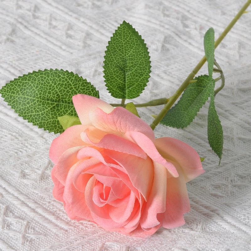 Romantic Artificial Rose Single Stem Valentine’s Day Home & Wedding Decor Soft Flannel Feel|Home Decor & Wedding Supplies