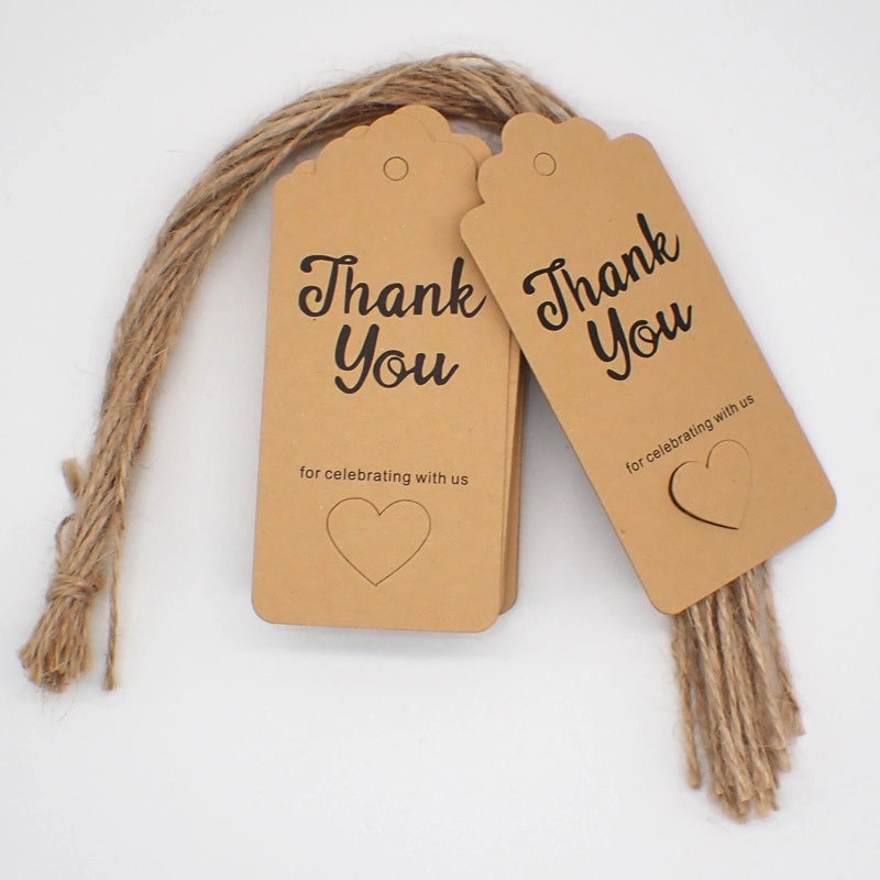 300 Pieces Thank You Tags for Full Moon Wine Party Kraft Paper Love Invitation Labels|Party Supplies & Invitations