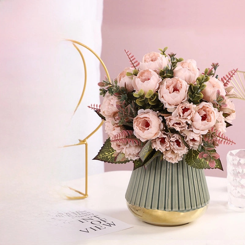 Peony Silk Flower Single Stem Artificial Bouquet for Home Bedroom Living Room Decoration|Home Decor Artificial Flowers