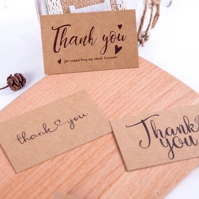 200 Kraft Paper Thank You Cards 300g Decorative Notes for Gift Tags|Stationery & Cards