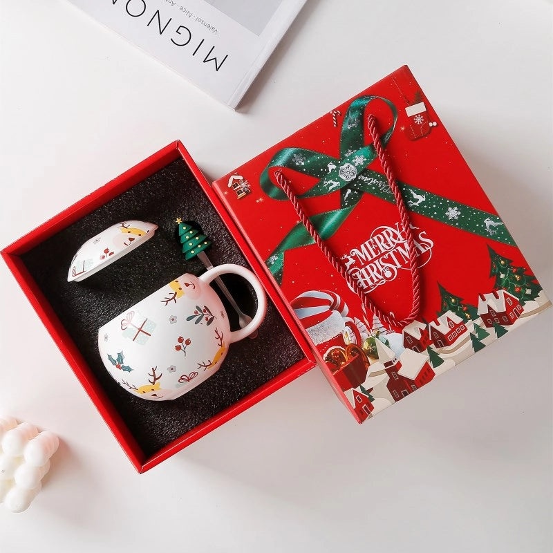 Festive Snowflake Ceramic Water Bottle Set for Christmas | Home & Kitchen Drinkware