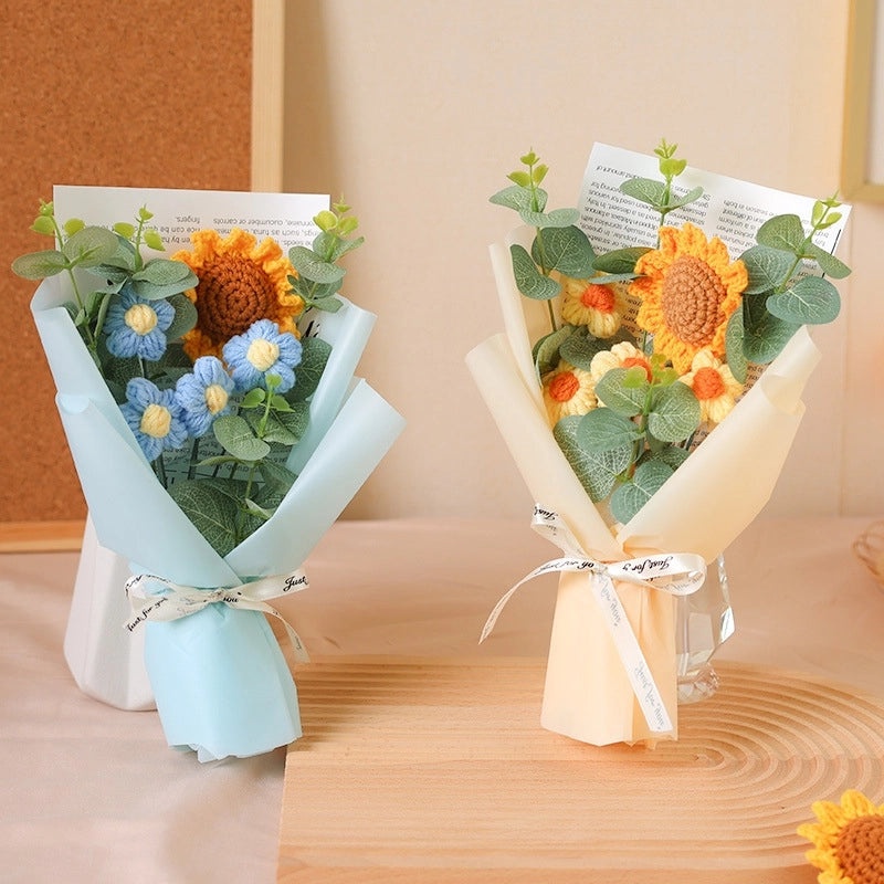 Charming Sunflower Yarn Artificial Flower Decoration for Home and Events|Home Decor & Artificial Flowers