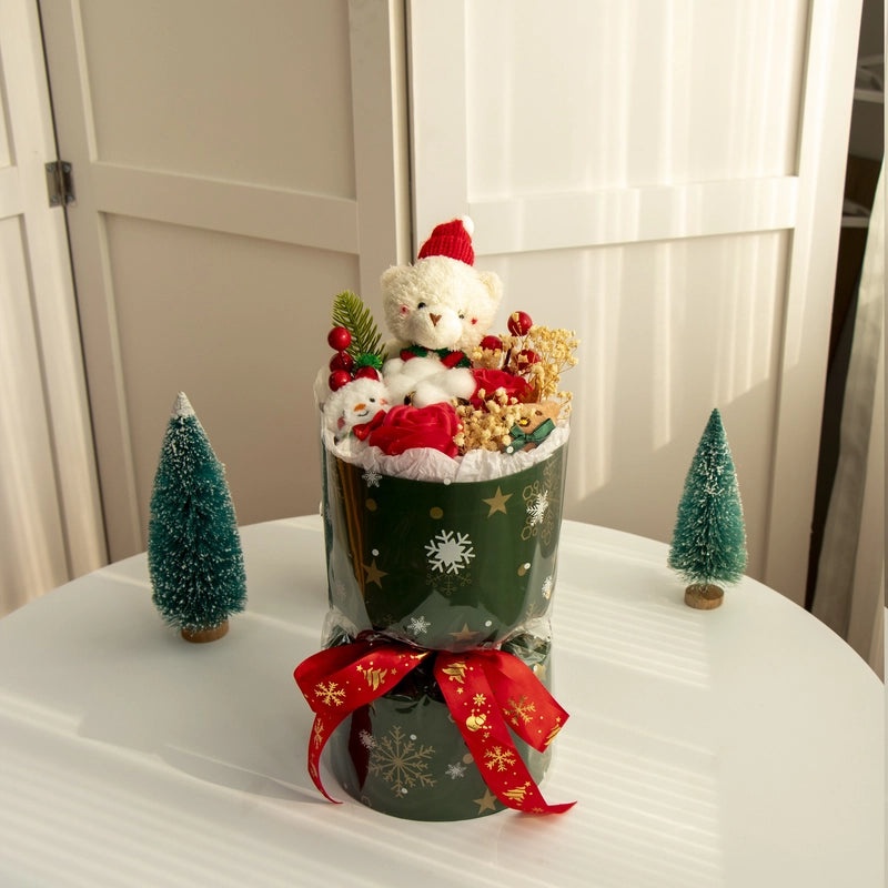 Christmas Bear Flower Arrangement|Home Decor