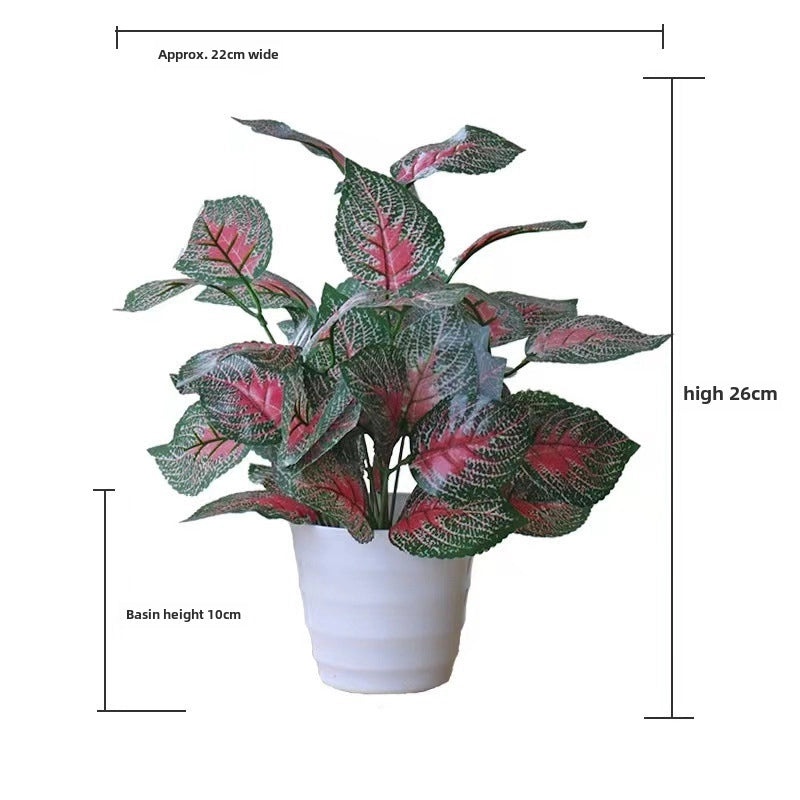 Artificial Green Rose Leaf Plant in Pot|Home Decor Artificial Plants