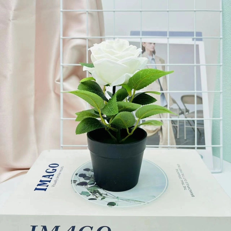 Artificial Rose and Lily Potted Plant Simulation Flower Greenery Home Indoor Outdoor Decor|Home Decor Artificial Plants