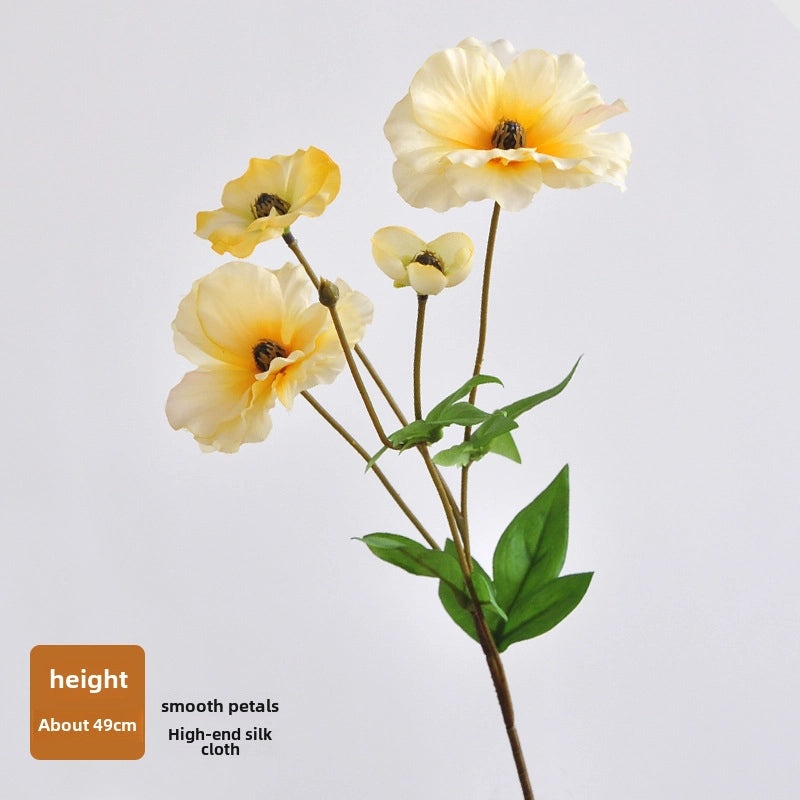 Butterfly Peony 3-Head Eustoma Silk Flower Artificial Wedding Home Decor Soft High-Quality|Home Decor & Artificial Flowers