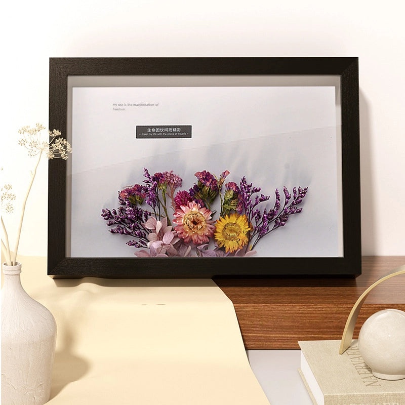 3D Hollow Wooden Photo Frame with Dried Flower and Butterfly Specimen | Handmade Wall Hanging & DIY Table Decor | Home & Living Decor