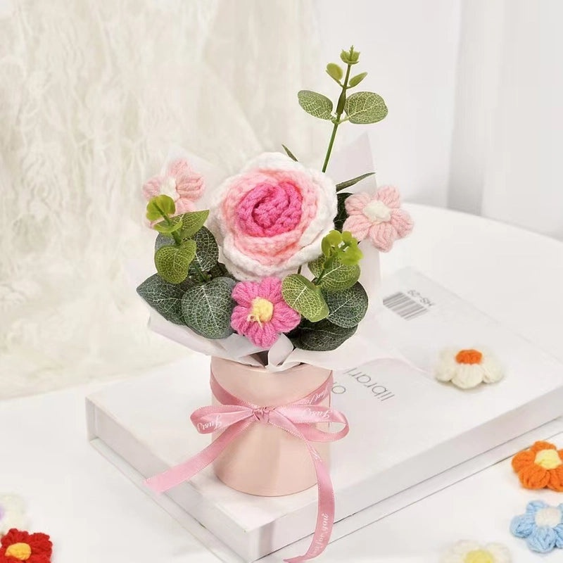 Handmade Pastoral Flower Yarn Artificial Blooms|Home Decor & Artificial Flowers