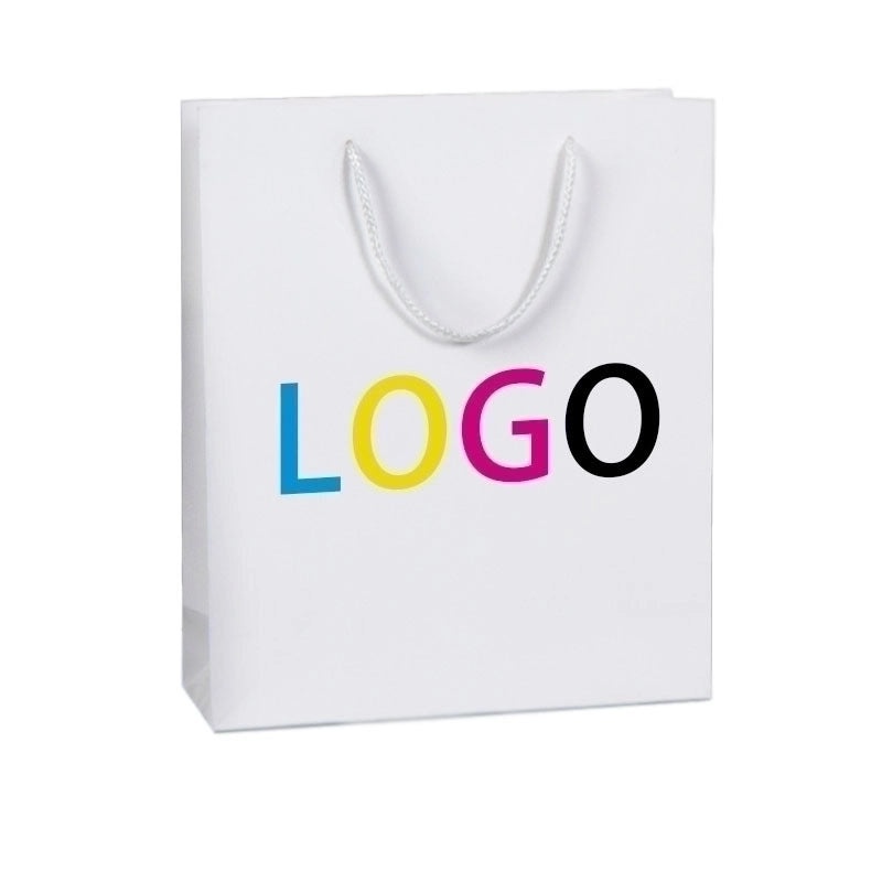Thickened White Kraft Paper Gift Bag with Handles | Paper Bags & Gift Packaging